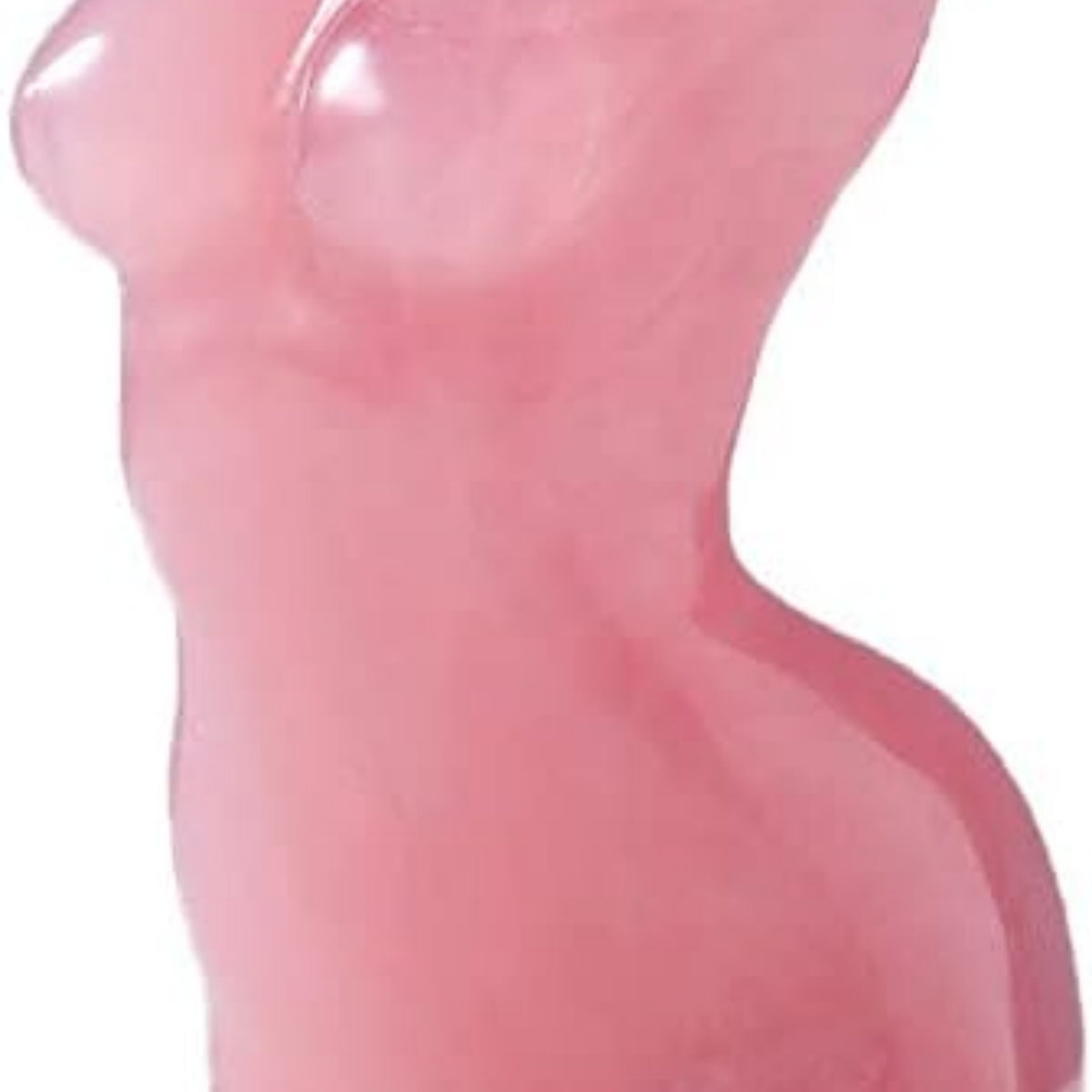 Natural Rose Quartz Goddess Torso Crystal Sculpture - Hand-Carved Female Body Statue for Home Decor & Healing