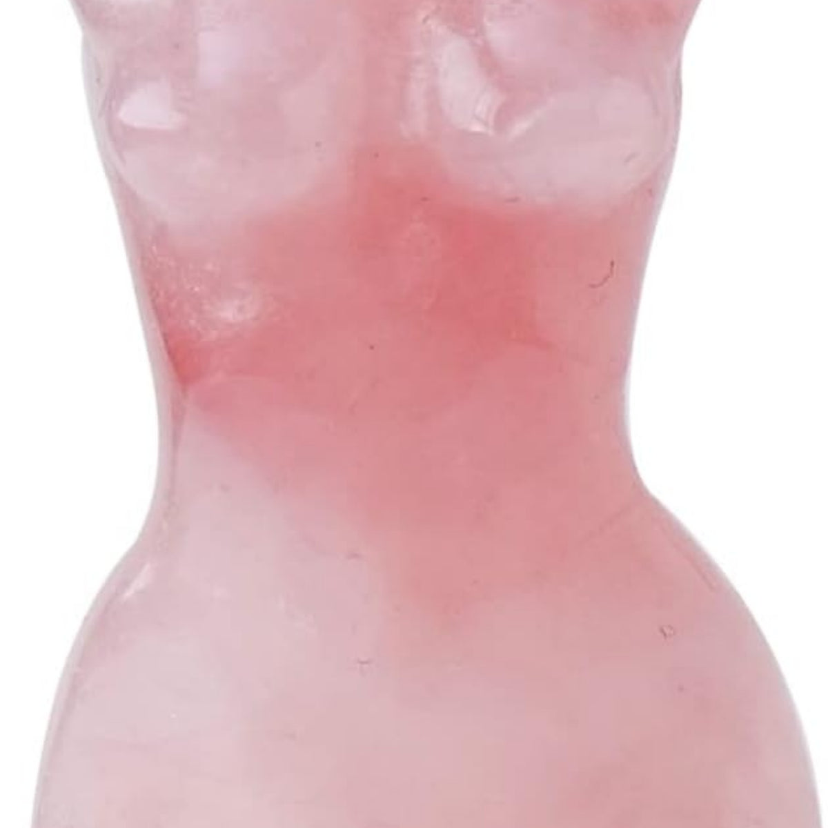 Natural Rose Quartz Goddess Torso Crystal Sculpture - Hand-Carved Female Body Statue for Home Decor & Healing