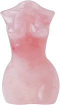 Natural Rose Quartz Goddess Torso Crystal Sculpture - Hand-Carved Female Body Statue for Home Decor & Healing