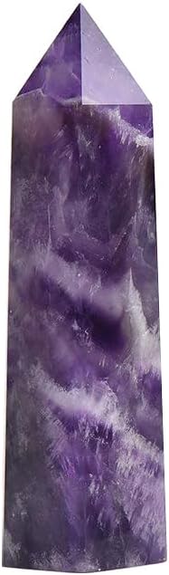 Natural Chevron Amethyst Crystal Tower - Dream Purple Quartz Wand Point for Space Cleansing, Third Eye Healing & Meditation Altar