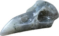 Natural Gemstone Raven Skull Crystal Carving - Hand-Carved Crow Bird Skulls Totem Statue for Protection, Intuition & Gothic Altar Decor