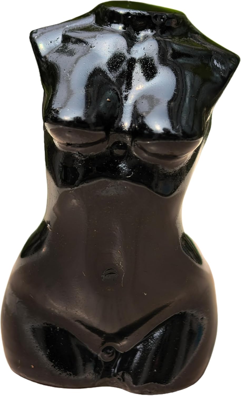 Natural Black Obsidian Goddess Torso Crystal Sculpture - Hand-Carved Female Body Statue for Protection, Grounding & Decor